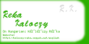 reka kaloczy business card